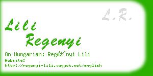 lili regenyi business card